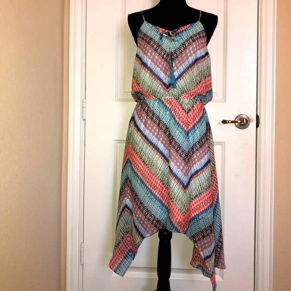 Bobeau Multi-color Asymmetrical Dress Size Medium - Picture 2 of 10
